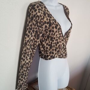 Victoria's Secret Leopard Print Long Sleeve Top